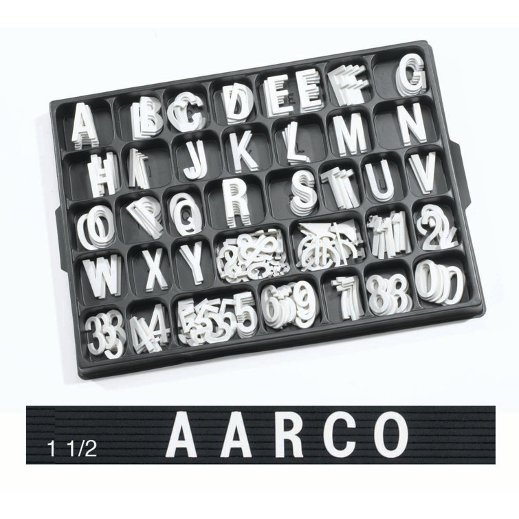 AARCO Universal Single Tab Helvetica Typeface Changeable Letter